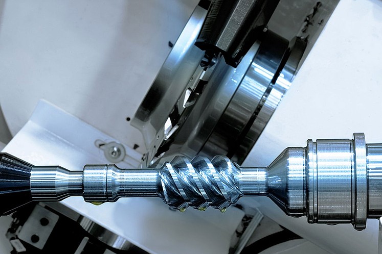CNC turning centre machining a precision shaft