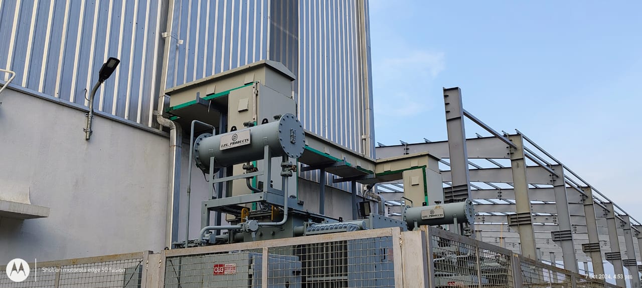 Transformer cooling bank at an industrial plant